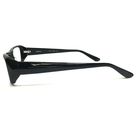 Sama Eyeglasses Frames APEX BLK Polished Black Rectangular Full Rim 53-18-138 - Picture 5 of 11